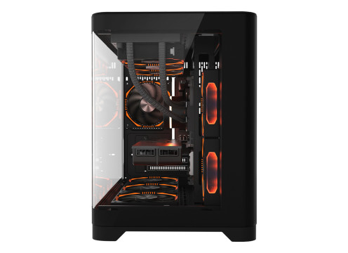 מארז מחשב 1StPlayer UV6 I 3xARGB Fans with HUB+Remote | Black Case