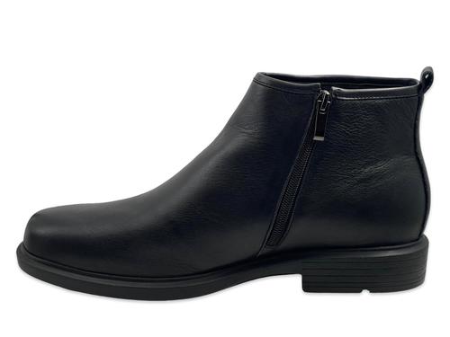 מגפוני גברים מעור בצבע שחור BRILL COMFORT - רוכסן צידי