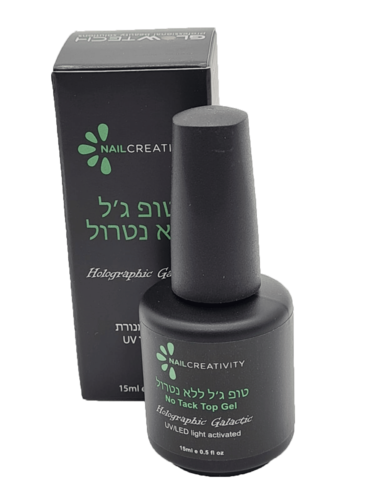 Nail Creativity top coat טופ ג'ל ללא נטרול - HOLOGRPHIC GALACTIC
