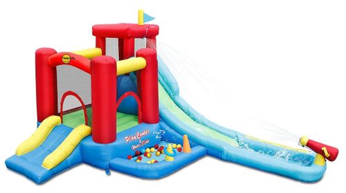 מרכז משחקים עם מגלשה, תותח מים ואזור קפיצות מגודר - 9751