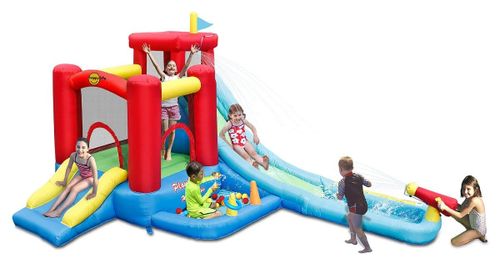 מרכז משחקים עם מגלשה, תותח מים ואזור קפיצות מגודר - 9751