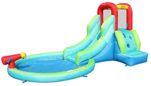 מגלשת מים עם בריכת שיכשוך, קיר טיפוס ותותח מים - 9452