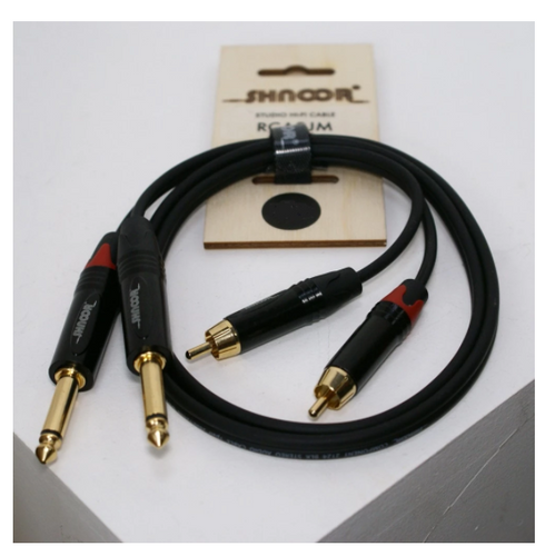 כבל מקצועי 2 מטר PL2*2RCA דגם RCA2JM מבית SHNOOR