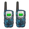 זוג מכשירי קשר ווקי טוקי לילדים עד טווח של 6 ק"מ עם מסך LED ופונקציית VOX - כחול הסוואה