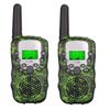 זוג מכשירי קשר ווקי טוקי לילדים עד טווח של 6 ק"מ עם מסך LED ופונקציית VOX - ירוק הסוואה