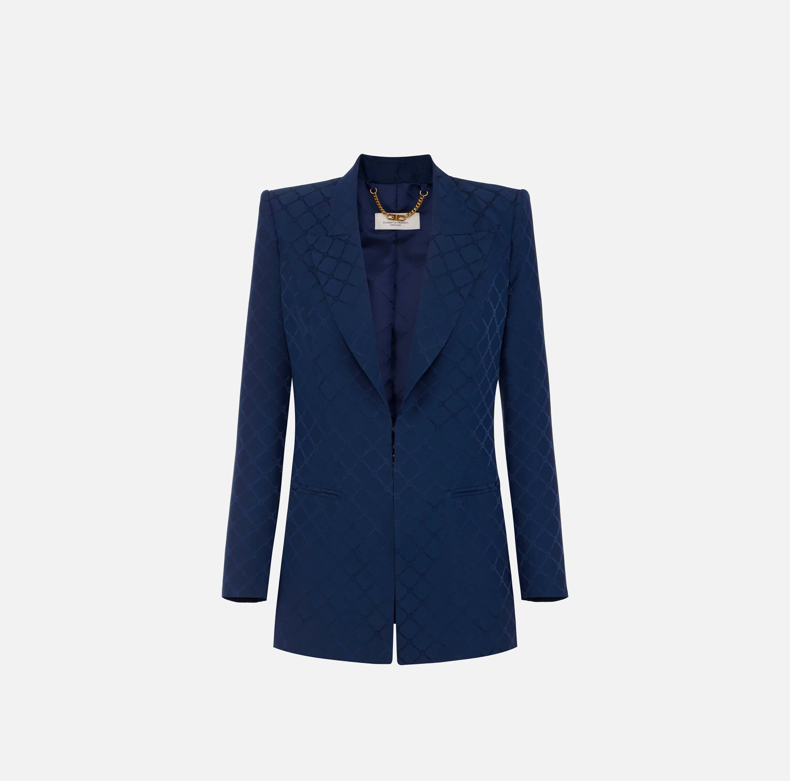 Satin jacket with jacquard diamond