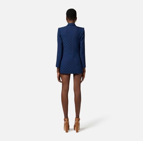 Satin jacket with jacquard diamond
