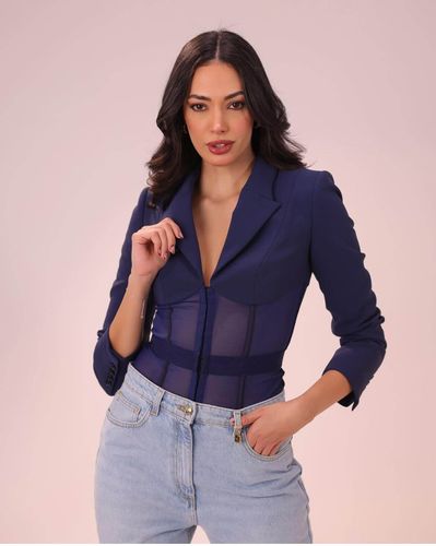 Jacket in crêpe and tulle fabrics