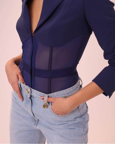Jacket in crêpe and tulle fabrics
