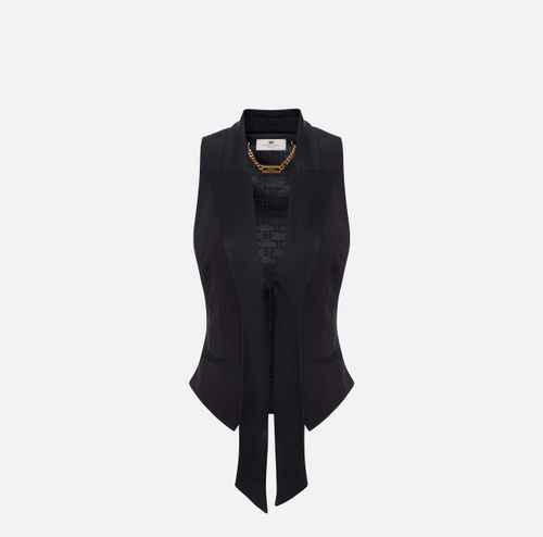 Crêpe tuxedo waistcoat with satin lapels