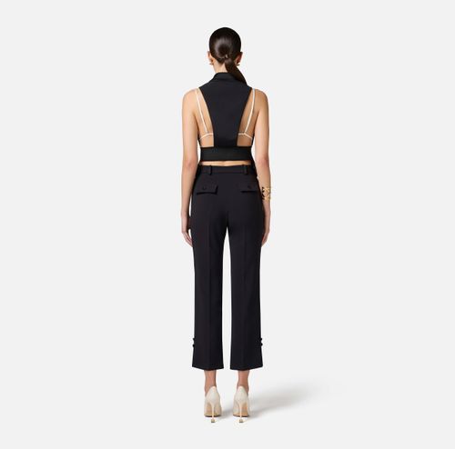 Crêpe tuxedo waistcoat with satin lapels