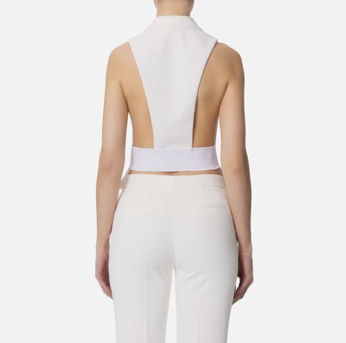 Crêpe tuxedo waistcoat with satin lapels