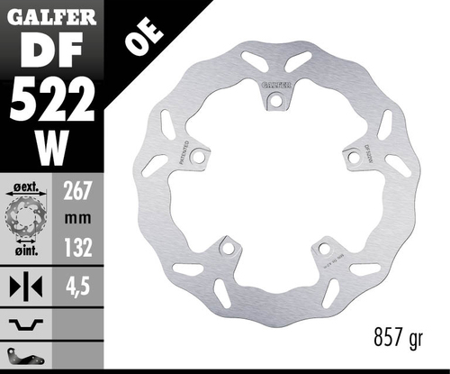 דיסק בלם GALFER DF522W לאופנוע איכות פרימיום