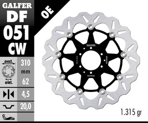 דיסק בלם צף גלפר - GALFER DISC DF051CW
