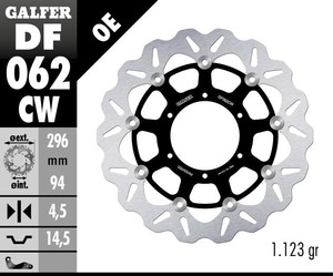 דיסק בלם צף גלפר - GALFER DISC DF062CW