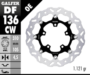 דיסק בלם צף גלפר - GALFER DISC DF136CW