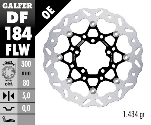 דיסק קדמי צף GALFER DF184FLW לאופנוע מקצועי