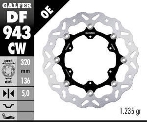דיסק בלם צף גלפר - GALFER DISC DF943CW
