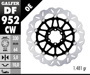 דיסק בלם צף גלפר - GALFER DISC DF952CW