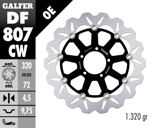 דיסק בלם צף GALFER DF807CW לאופנוע מקצועי