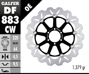 דיסק בלם צף גלפר - GALFER DISC DF883CW