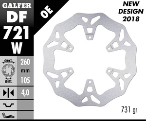 דיסק בלם גלפר - GALFER DISC DF721W