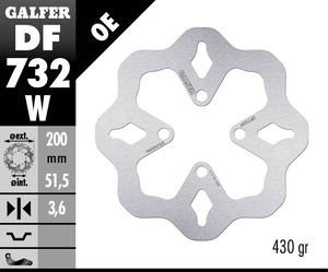 דיסק בלם גלפר - GALFER DISC DF732W