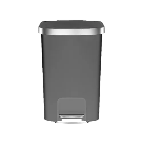 פח דוושה מלבני 50 ליטר למטבח בגוון אפור מט פח רגלית EKO EKO6255 50L NEW HANA אקו בצבע אפור