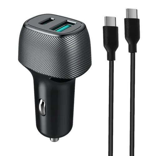 מטען לרכב מהיר עם כבל Type c to Type c + PD25W+QC18W מבית MIRACASE מירקייס 99317-000-20 מטען שקע מצת רכב