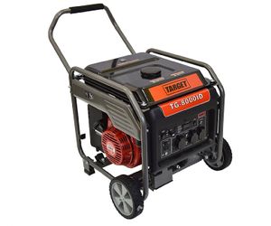 גנרטור אינוורטר 7.3KW מנוע בנזין 16 כ"ס עם מתנע חשמלי ומצבר - TARGET TG-8000ID 230V