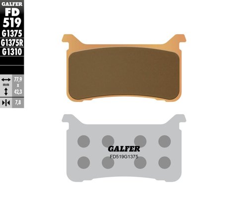 רפידות בלם GALFER Sinter Sport FD519G1375 עם בידוד חום לביצועים גבוהים