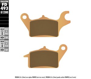 רפידות בלם גלפר - GALFER PADS SINTER SCOOTER FD493G1380