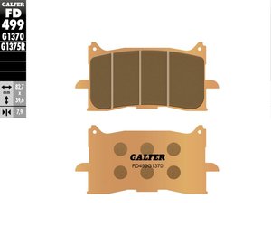 רפידות בלם קדמי סינטר גלפר - GALFER PADS SINTER STREET FD499G1370