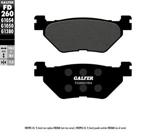 רפידות בלם גלפר - GALFER PADS SEMI METAL FD260G1054