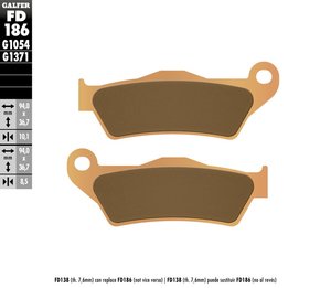 רפידות בלם סינטר גלפר - GALFER PADS SINTER STREET FD186G1371