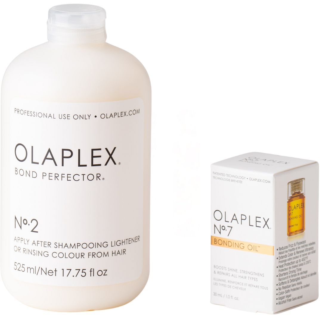 סט תכשיר לשיער לחיזוק מבנה השערה  OLAPLEX NO.2 אולפלקס 525 מ"ל + שמן משקם לשיער OLAPLEX אולפלקס בונדינר מס` 7 30 מ"ל