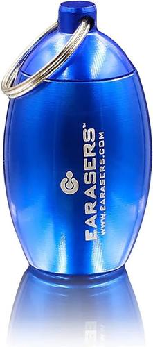 נרתיק מתכת לאטמי אוזניים בצבע כחול EARASERS