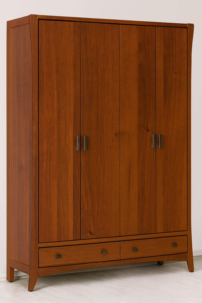 ארון בגדים 4 דלתות דגם 2008 אגוז