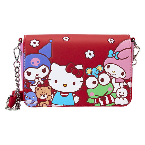 תיק לאונג' פליי - תיק צד בעיצוב של סנריו - Hello Kitty color block crossbody bag