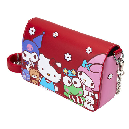 תיק לאונג' פליי - תיק צד בעיצוב של סנריו - Hello Kitty color block crossbody bag