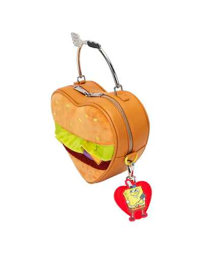 תיק לאונג' פליי - תיק צד בעיצוב של קציצת סרטן - SpongeBob crabby patty plush crossbody bag