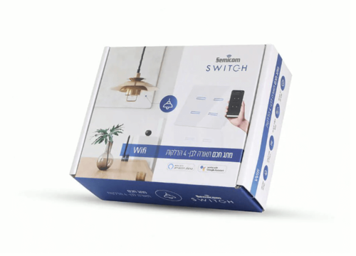 מתג חכם לתאורה 4 מפסקים לבן