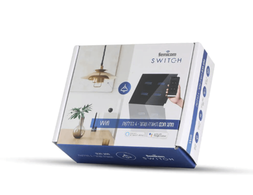  מתג חכם לתאורה 4 מפסקים שחור