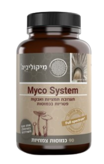 מיקו סיסטם | תערובת תמציות ואבקות פטריות | מכיל 90 כמוסות | 