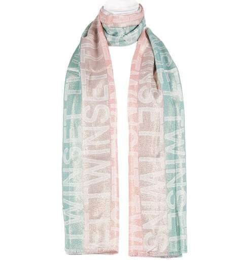Kefiah with floral print and logo