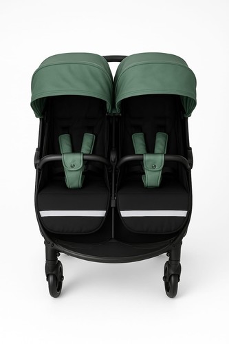 עגלת תאומים DOUBLE TOGETHER T1-T2  צבע:שחור/ירוק