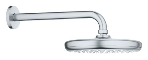 ראש מקלחת עגול + זרוע מקלחת TEMPESTA 210 כרום ניקל