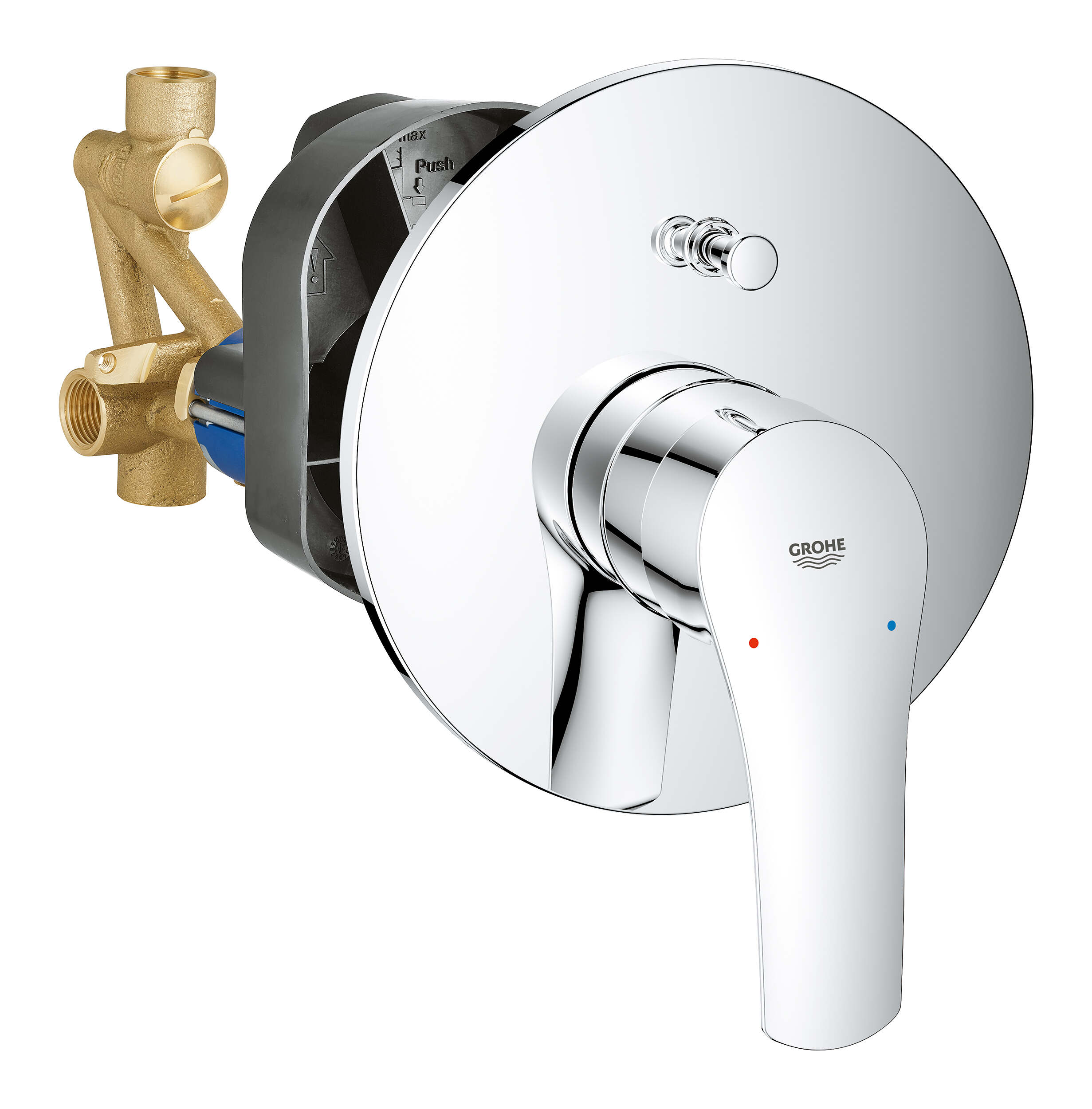 אינטרפוץ 4 דרך עגול Eurosmart כרום ניקל GROHE
