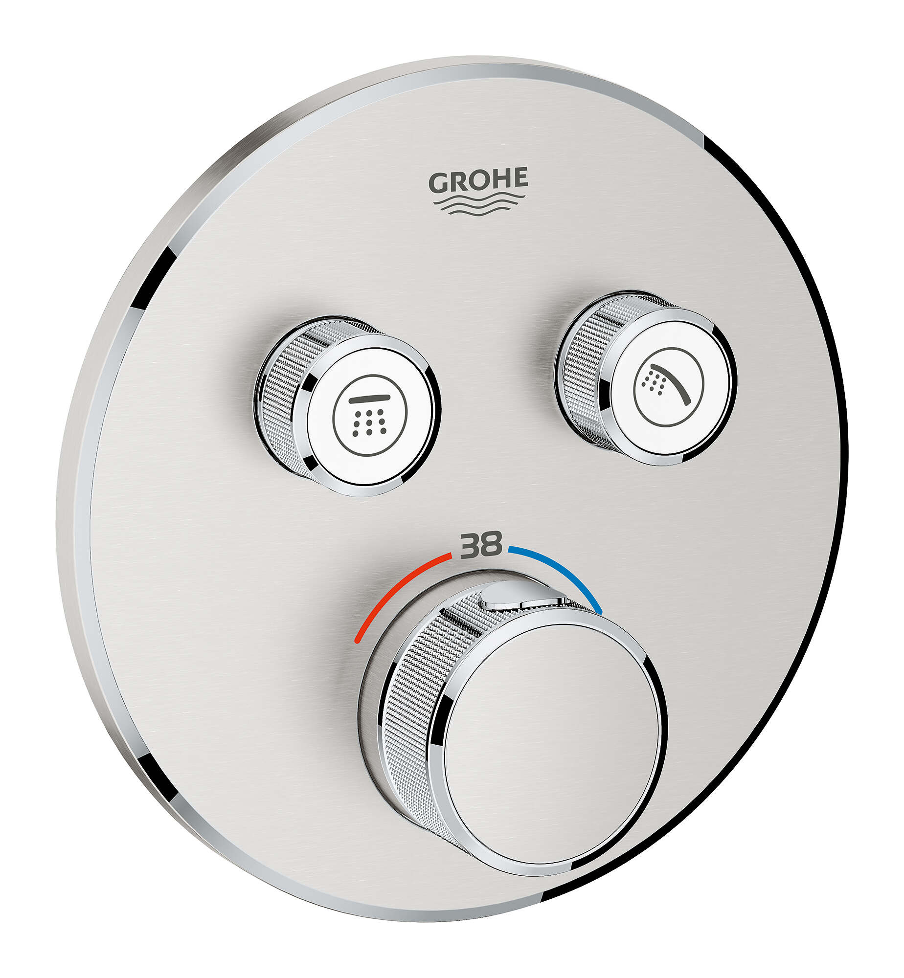 כיסוי לאינטרפוץ 4 דרך SmartControl לגוף 35600000 עגול כרום מוברש
