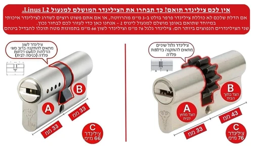 סוגי צילינדרים לערכת מנעול חכם Linus™ L2, כסוף - YALE